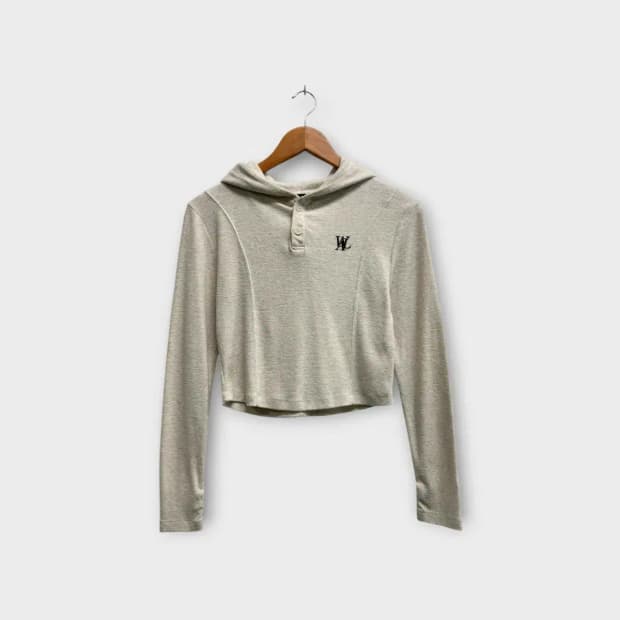 우알롱 Signature 크롭 후드티 S