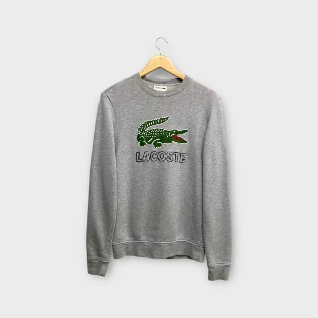 라코스테 그레이 빅로고 맨투맨 S