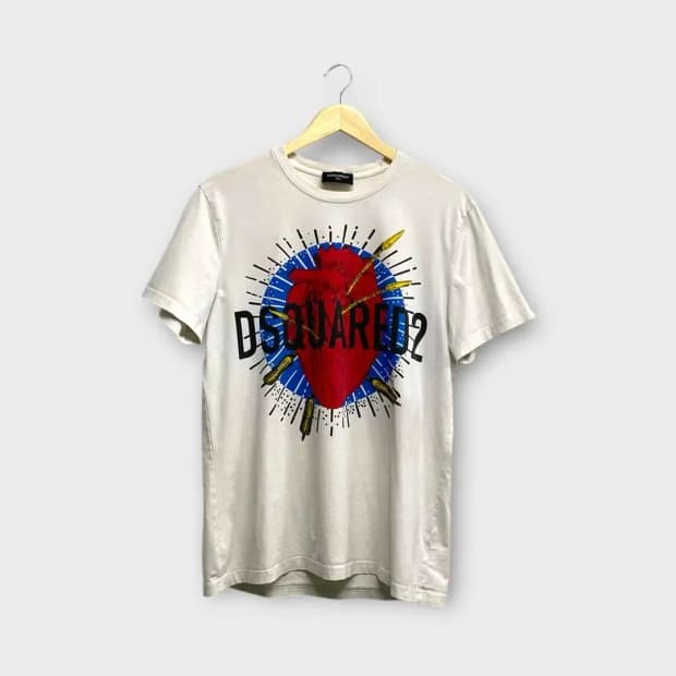 디스퀘어드2 로고 프린트 티셔츠L