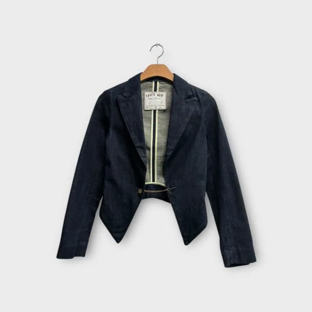리바이스 레드 크롭 데님 자켓 XS