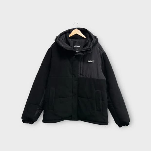 널디 NERDY 플리스 블락 패디드 자켓 L