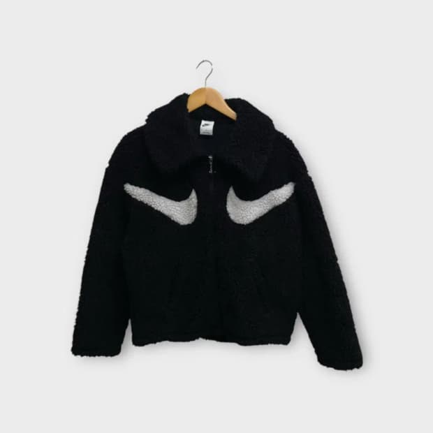 나이키 스우시 블랙 뽀글이 자켓 M