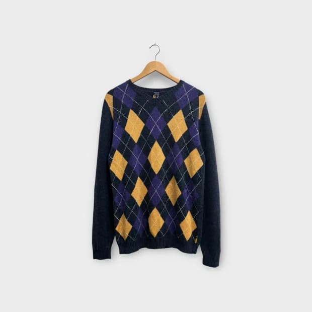 노티카 Nautica 브이넥 아가일 니트 M