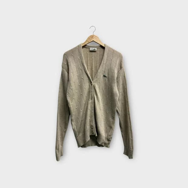 라코스테 브이넥 가디건 베이지 90