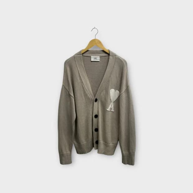 아미 Ami 하트로고 베이지 가디건 L