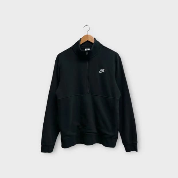 나이키 블랙 반집업 티셔츠 L