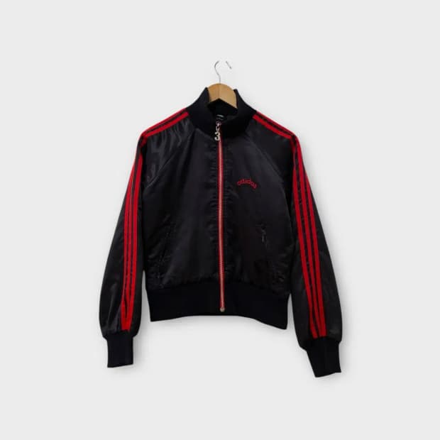 아디다스 딥브라운 새틴 봄버자켓 M