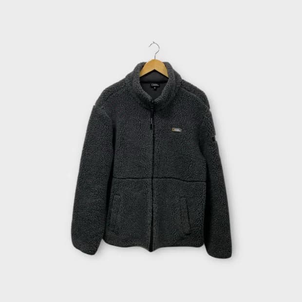 내셔널지오그래픽 뽀글이 후드집업 XL