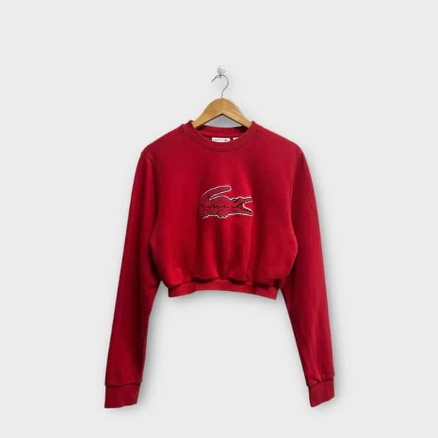 라코스테 크롭 맨투맨 M