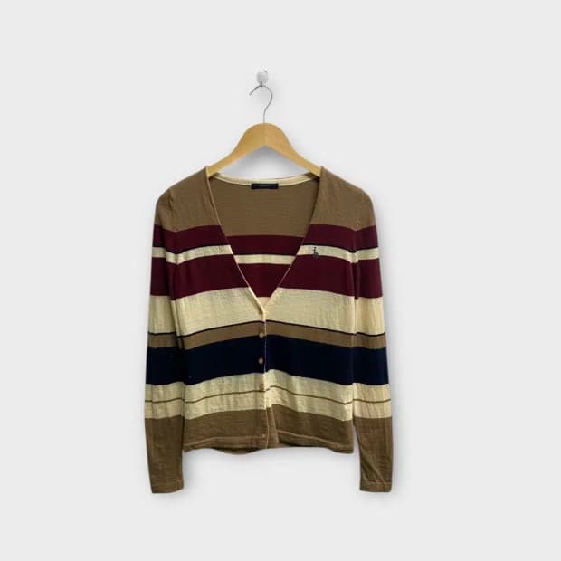 헤지스우먼 스트라이프 울가디건 90