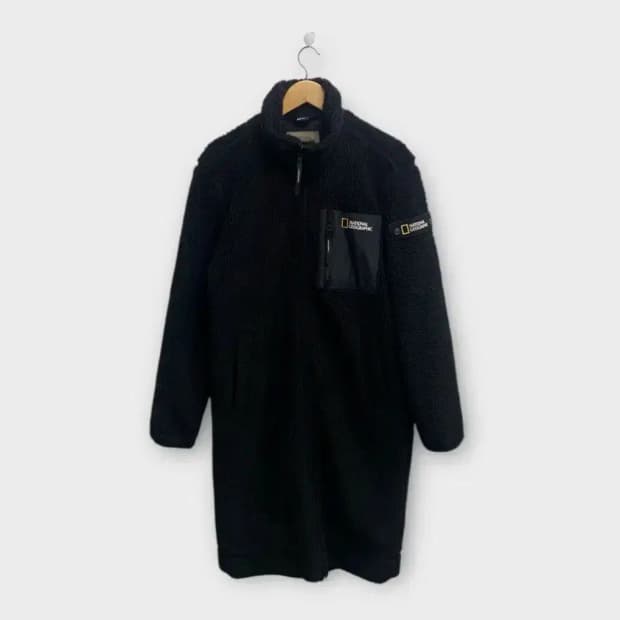 내셔널지오그래픽 뽀글이 롱후드집업 M