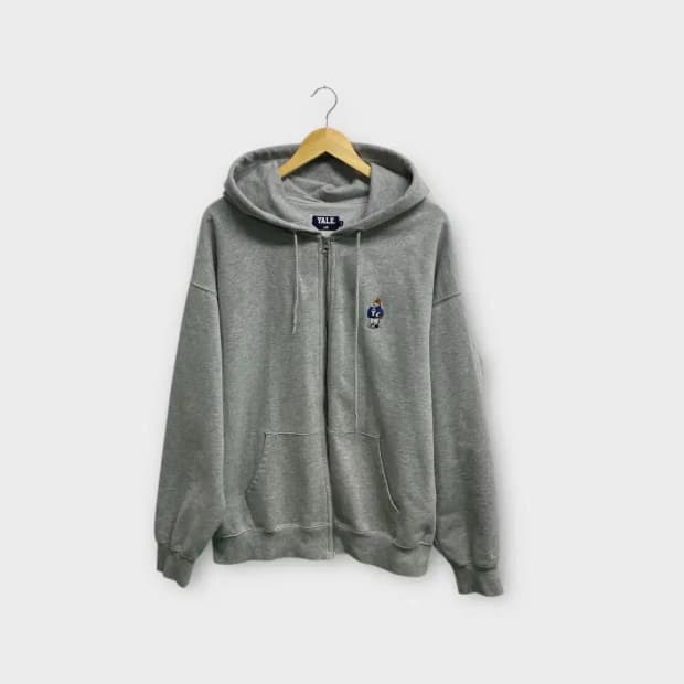 예일 YALE 그레이 후드집업 L