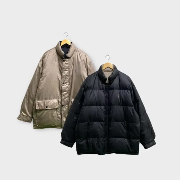 입생로랑 YSL 리버시블 블랙/베이지 구스 패딩 2XL