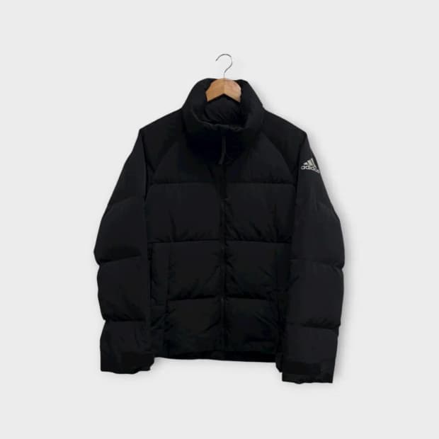아디다스 글램 온 푸퍼 숏 자켓 블랙 M