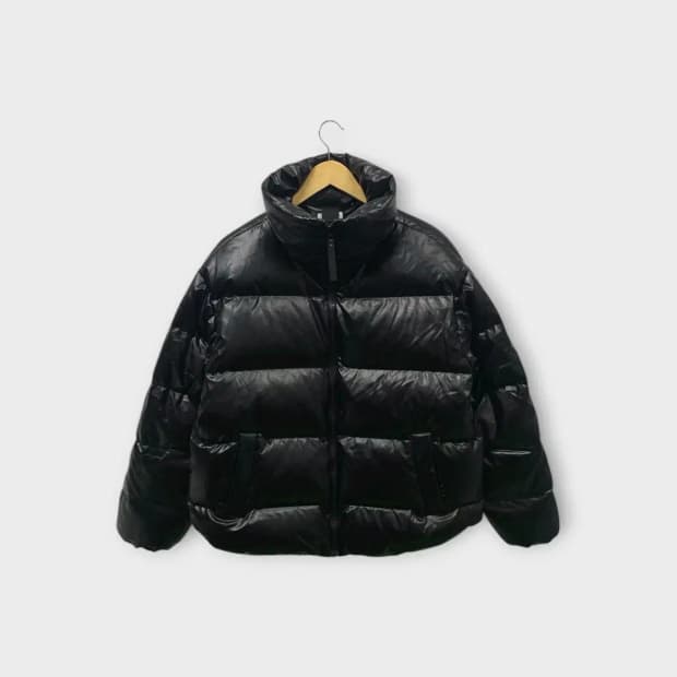 아디다스 오리지널 유광 숏패딩 덕다운 블랙 XS-M