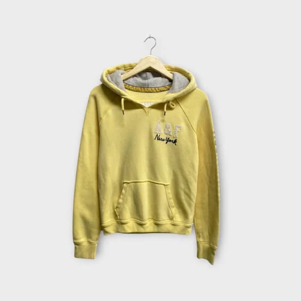 아베크롬비 레몬색 후드티 M