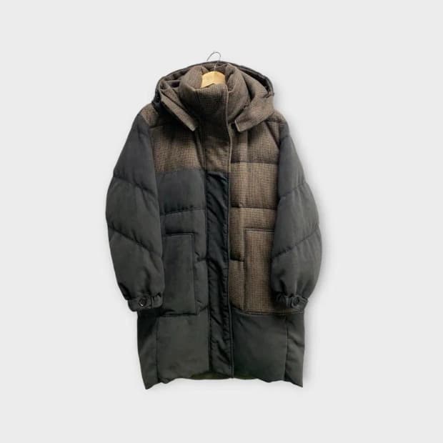 시스템 SYSTEM 체크 구스 패딩 M