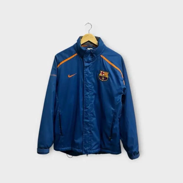 나이키 FC 바르셀로나 안감 플리스 바람막이 점퍼 S-M