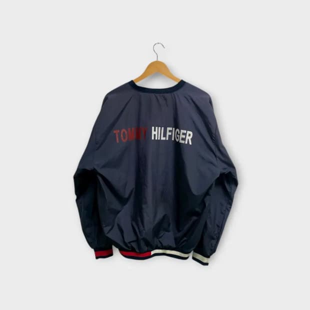 타미힐피거 브이넥 방풍 웜업 티셔츠 XL