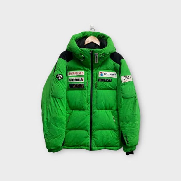 데상트 아우디 스키 덕다운 그린 패딩 XL
