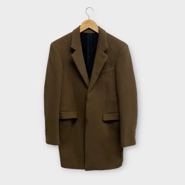 타임옴므 브라운 캐시미어 싱글코트 S-M