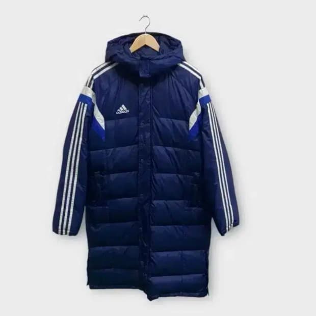 아디다스 콘디보 14 올드스쿨 삼선 다운패딩 블루 L