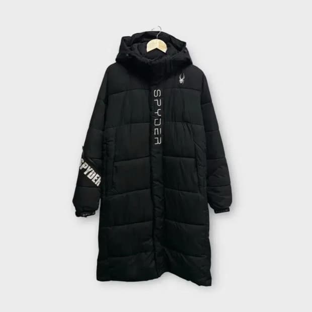 스파이더 롱패딩 블랙 M