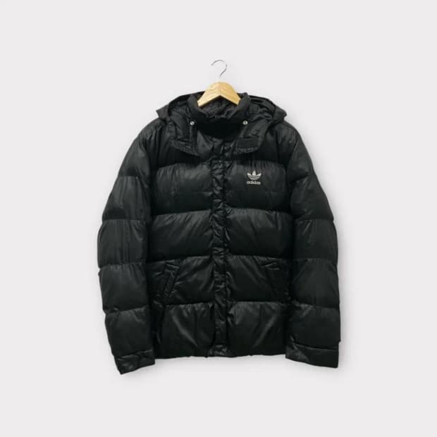 아디다스 블랙 다운 패딩 L
