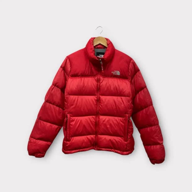 노스페이스 눕시패딩 레드 90