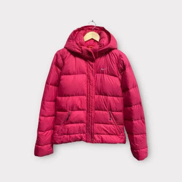 나이키 핑크 스우시 덕다운 패딩 90
