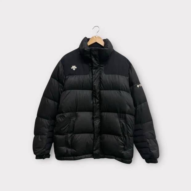데상트 올블랙 덕다운 패딩 XL