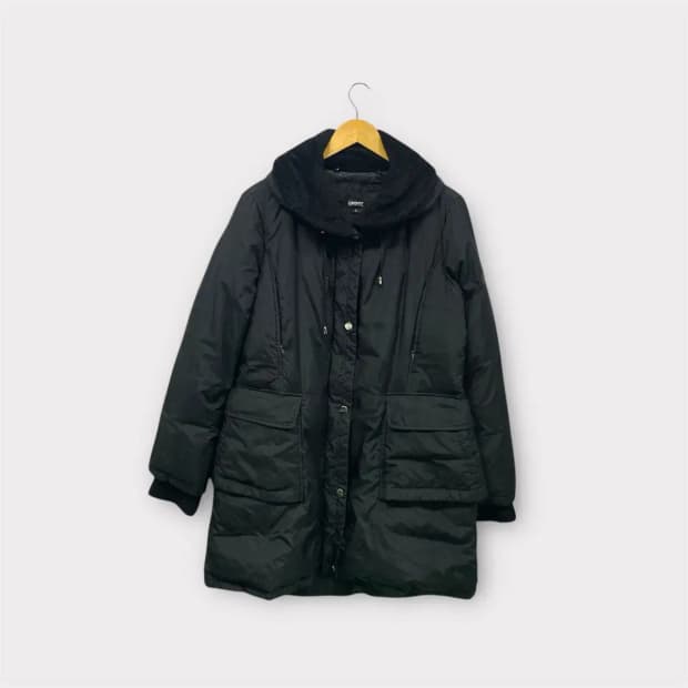 DKNY 블랙 덕다운 코트 패딩 L