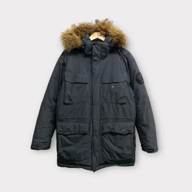 블랙야크 그레이 구스패딩 L