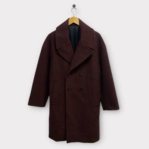 메종미네드 캐시미어 블렌드 버건디 코트 S-L