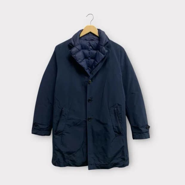 헤지스 네이비 구스패딩 코트 95