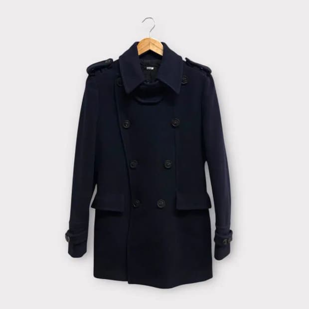 시스템 SYSTEM 더블 네이비 코트 95
