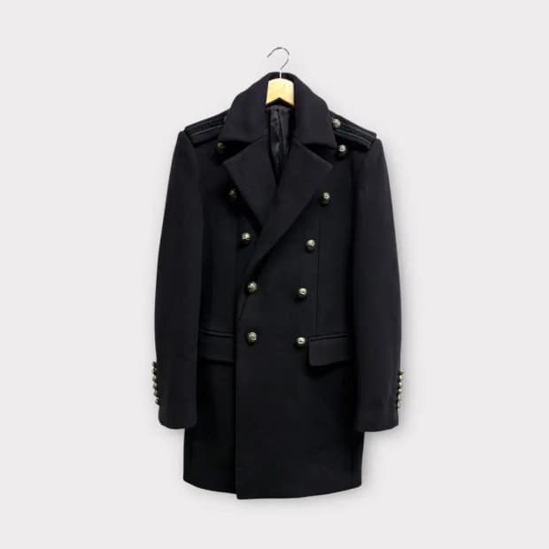 시스템 캐시미어 함유 더블 코트 M