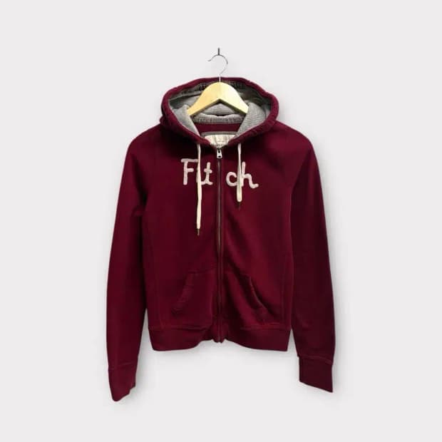 아베크롬비 버건디 후드집업 M