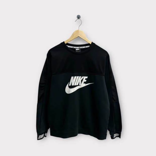 나이키 로고 블랙 스웻 맨투맨 L