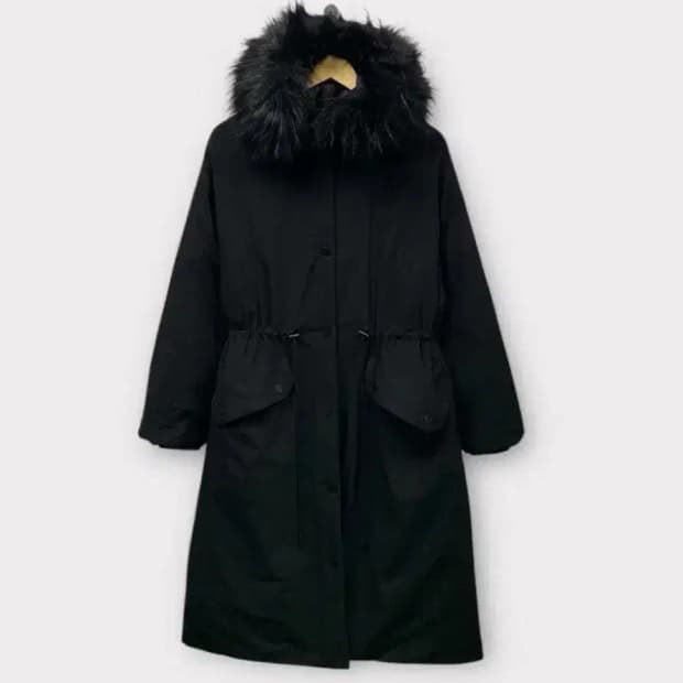 자라 Zara 스트링 퍼 블랙 롱패딩 M-L