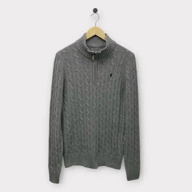 폴로 랄프로렌 케이블 반집업 니트 M