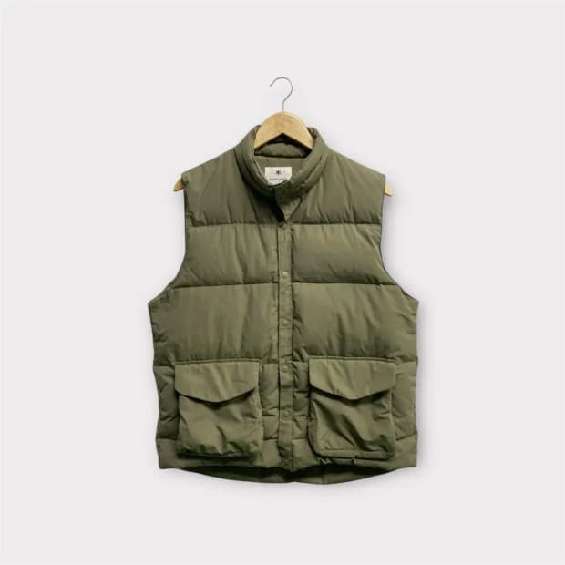 스노우피크 카키색 다운 베스트 L