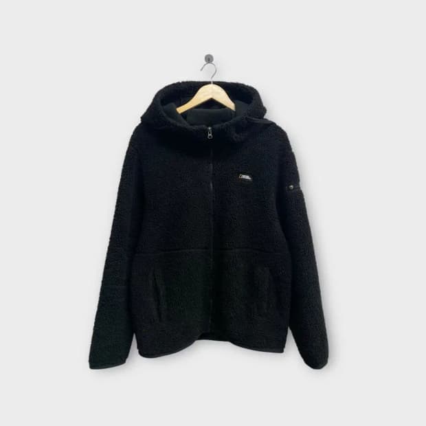 내셔널지오그래픽 뽀글이 후드집업 L