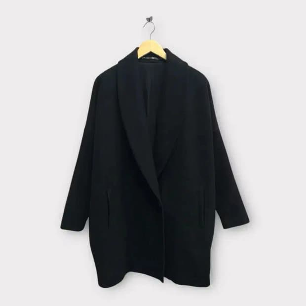 올세인츠 카라 오버핏 블랙 코트 L