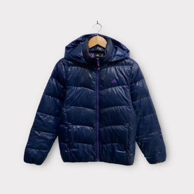 아디다스 유광 베이직 구스 패딩 90