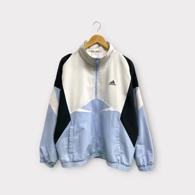 아디다스 컬러 블록 바람막이 자켓 XL