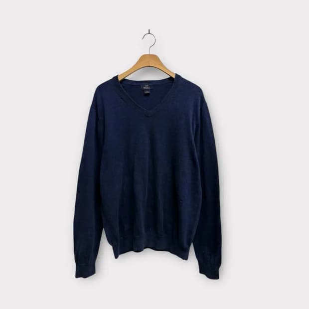 브룩스브라더스 네이비 브이넥 니트 L