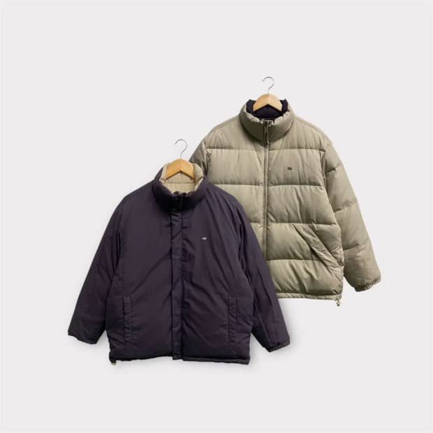 라코스테 리버시블 덕다운 패딩 100.  L