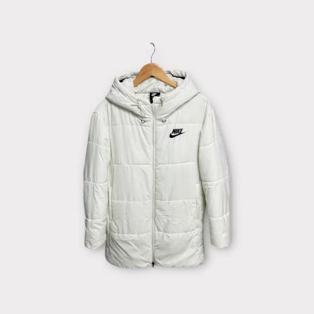 나이키 스우시 화이트 경량 롱패딩 L-XL