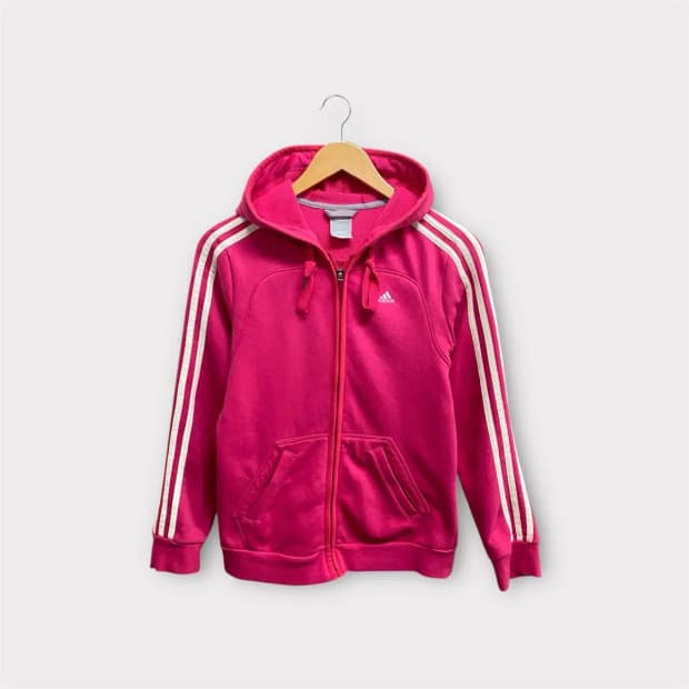 아디다스 핑크 삼선 후드집업 85